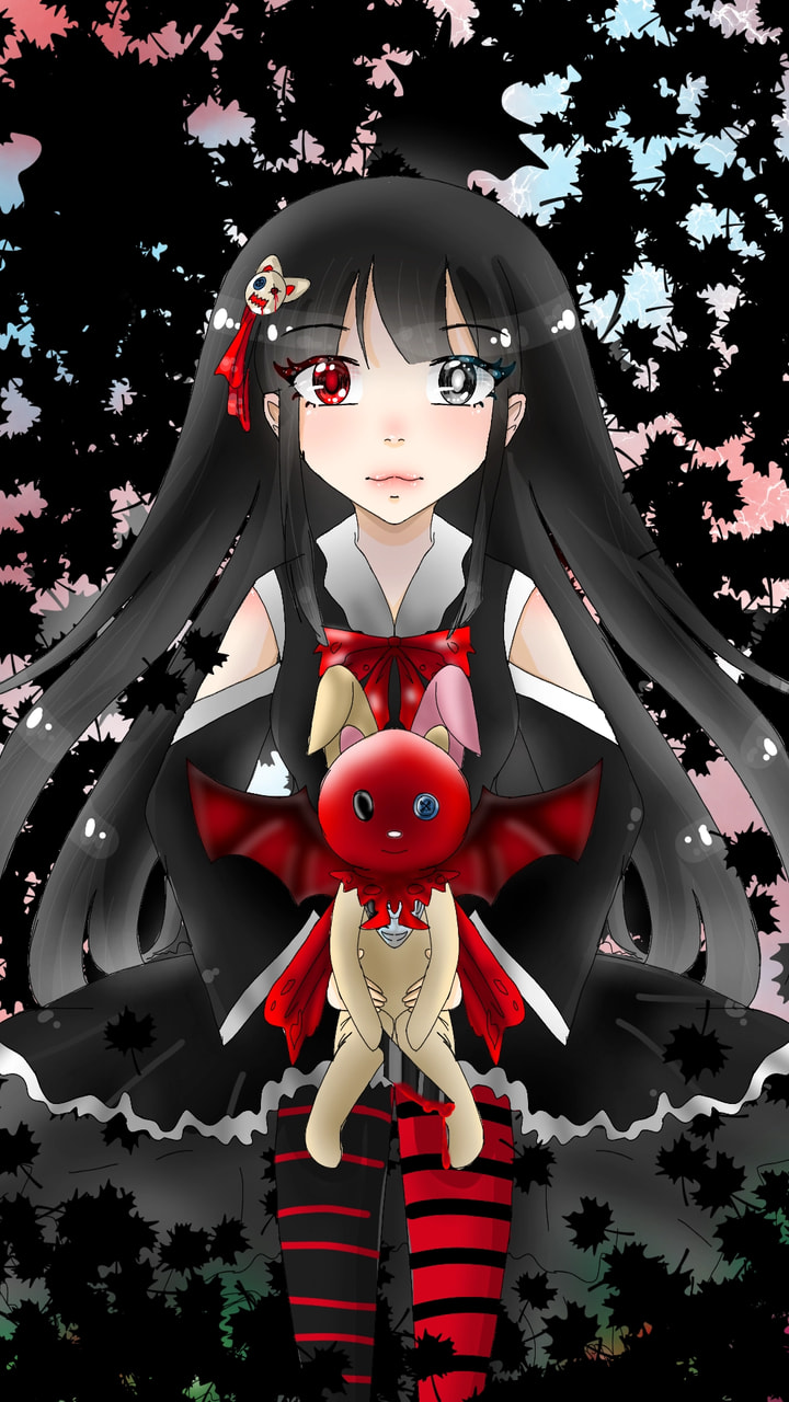 Two version cause I like this version better and %%%1000% Sony sketch #darkchallenge #fridayswithsketch #sonysketch #darkness #animegirl #sad #spooky #scary #cute and i love the update in Sony sketch ^~^