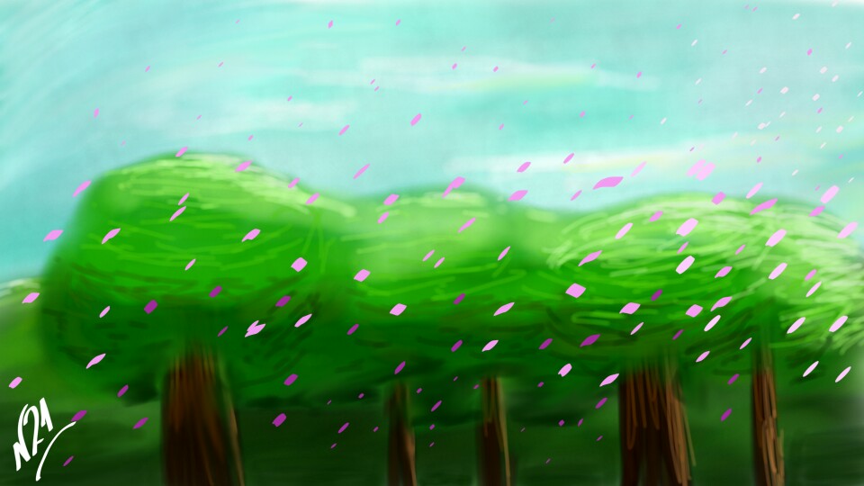 Long ago I not make #landscape, and I wanted do one. Gives me great peace. 😊 #nicodibuja #Finished  ((And thank you all for the 170 followers! 😘))