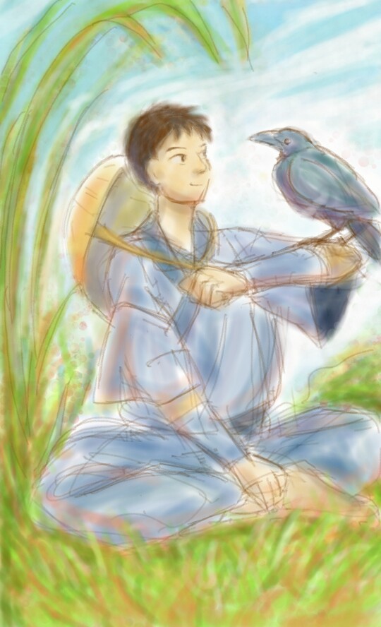 Boy and crow