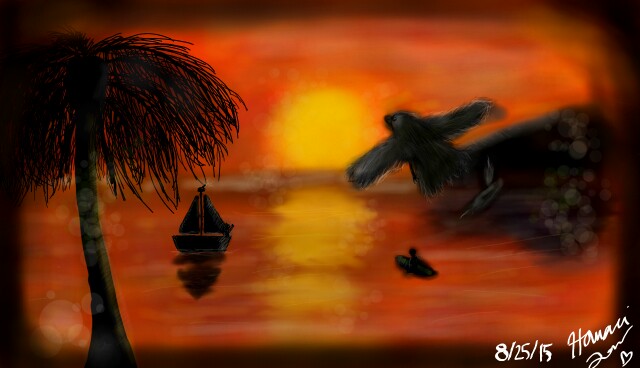 Sunset #drawing #orange