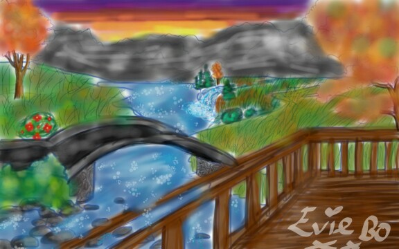 Stunning lineart by ‪@QuebecLove‬  colour by moi. An autumn scene by the river 😍😘 #lifeonland #googleplay #fridayswithsketch