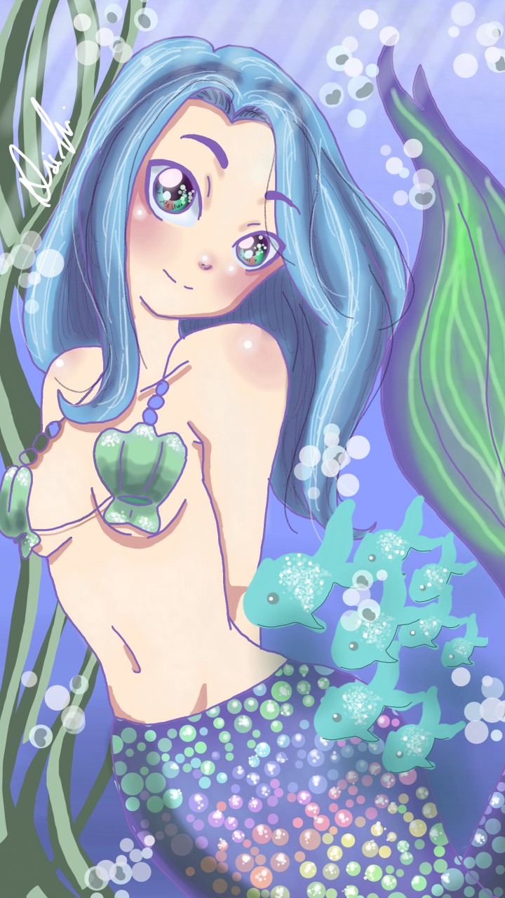 Puhh im done :3 what do you think? #mermaid #sketch #fish #cute #draw