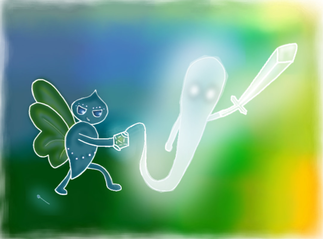 #myfantasy inside the little bottle the august creature is carrying I put a warrior ghost idk why