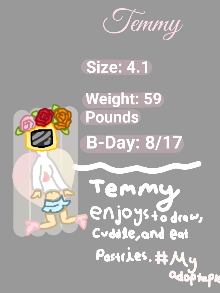 #fridayswithsketch #myadoptable I forgot to post this two days ago lol but this is Temmie the computer head girl who will always enjoy to cuddle! ‪@sonysketch‬