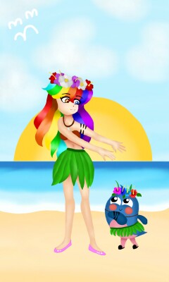 Still Masao Beach but hey,Let's just having Hawaiian style with Otto #hawaiianstyle#ottosvacation#meandottohavingfun