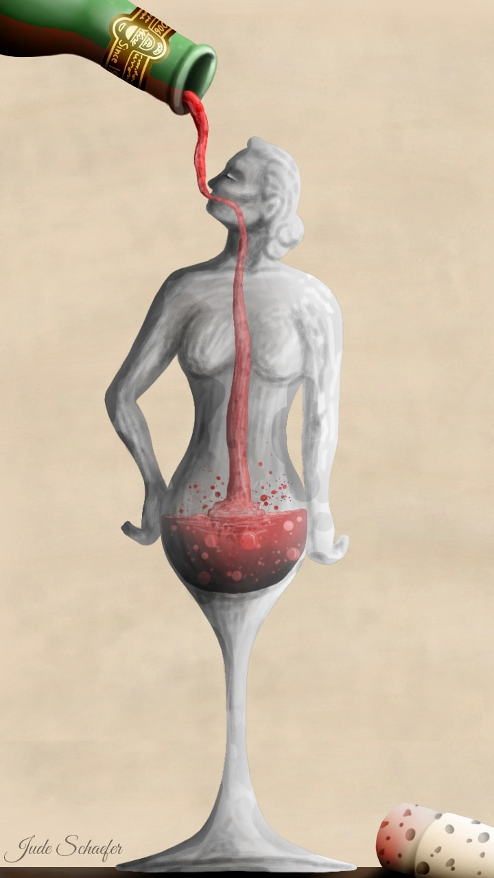 She is a wine glass. (Also I know there is already a featured sketch thats a wine glass person, but I was working on this before theirs was featured...so I didnt copy! :D) #linelesschallenge #myobject #fridayswithsketch #wine #WineGlass #bottle #woman