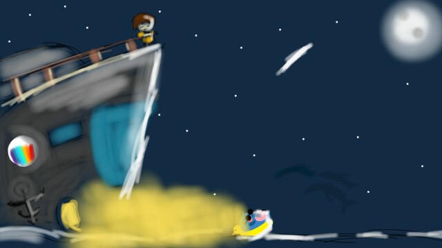 Dark sky and shiny water.#ottosadventures