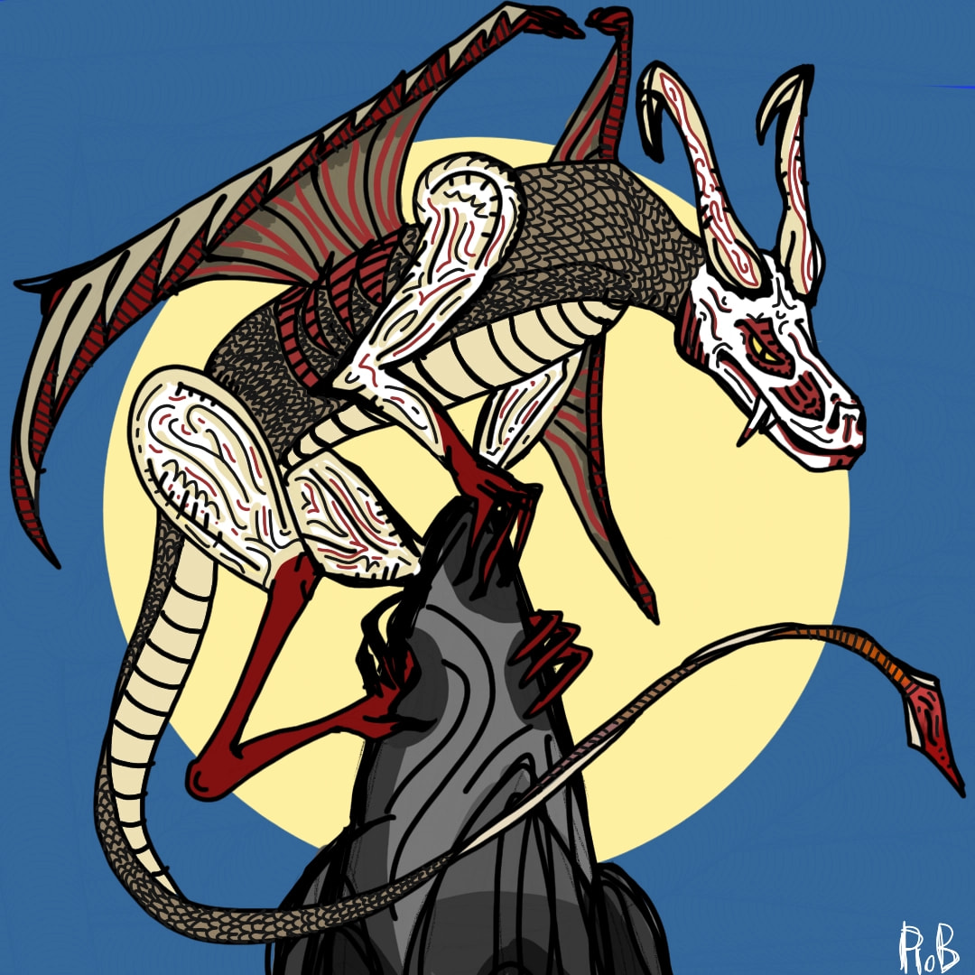 Yeah, I can draw dragons. #smaugust #fridayswithsketch #RoB #colors #scary #dragon #art