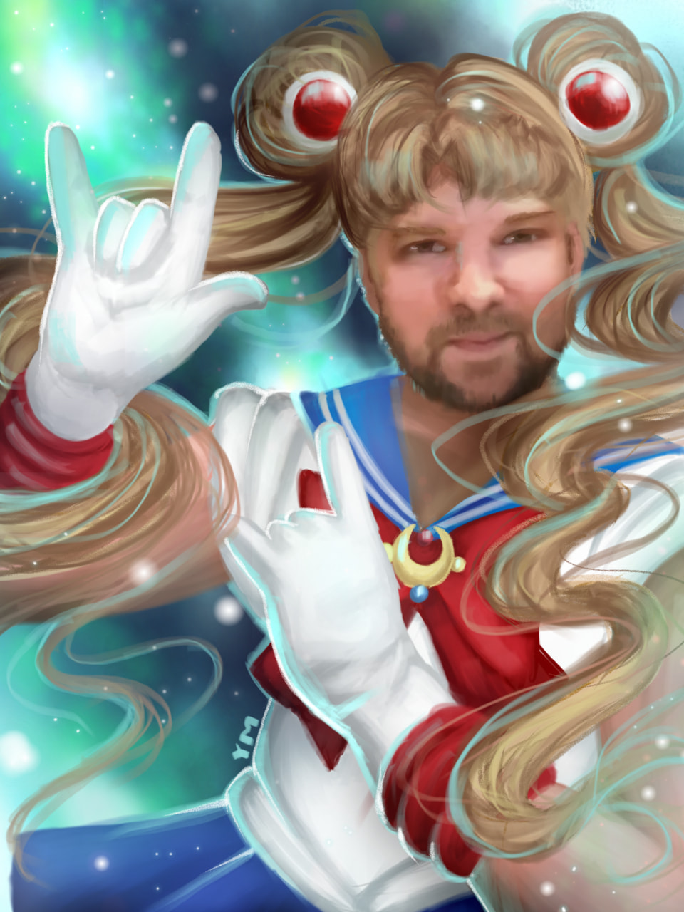 #Sketchfanart ‪@sonysketch‬ #sonysketch #FidayWithSketch #FusionChallenge #sailormoon x #tote sorry for ruining your childhood (he wanted to be drawn as sailor moon in the insta live stream)