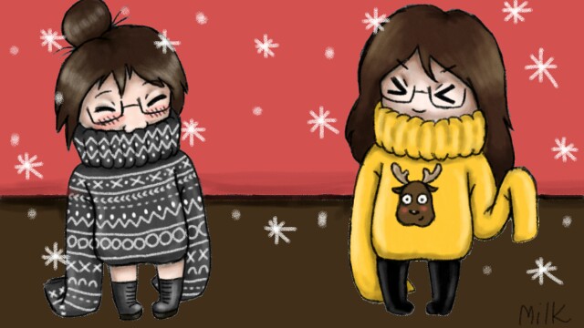 #doritosweater :3 #chibi #christmas #snow