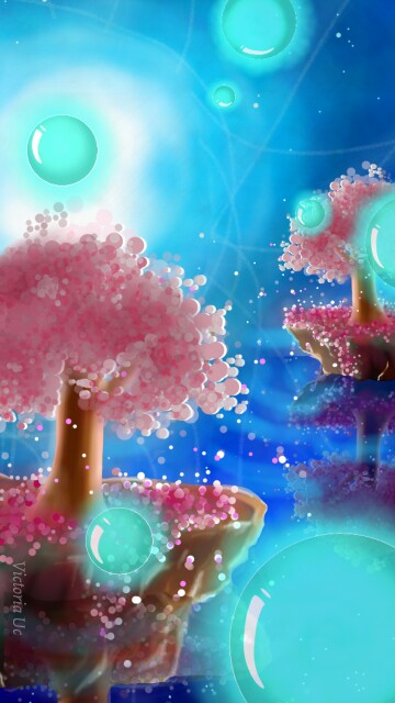 Well, this is not better, but I wanna practice (?  #trees #night #light #dreams #fantasy