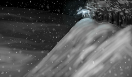 #winter #night #snow #magic #deer
