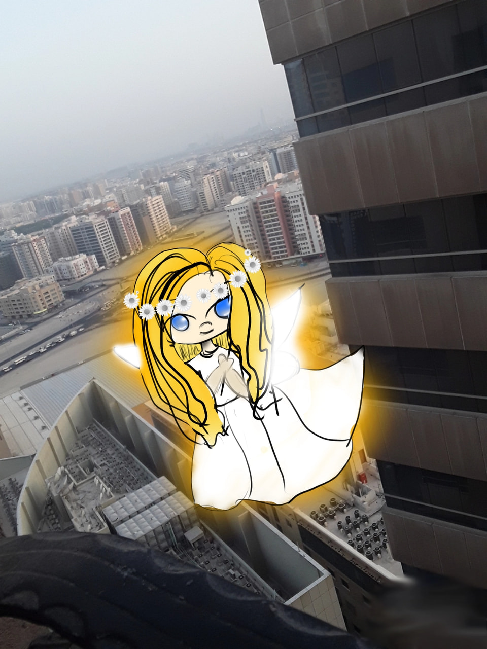 What's a fairy doing in my balcony ??! #drawyourphoto #UAE #mybalcony #Sharjah #myhouse #fridayswithsketch  ‪@sonysketch‬ thank you for all the likes ❤️