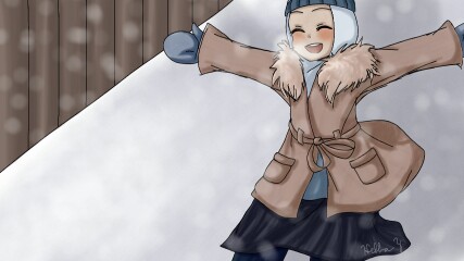 i'm like 30 minutes late but i'm done yay i loved sliding down on big piles of snow back then though my mom scolded me each time i came back inside with wet, snow-covered clothes and had to warm up with a cup of tea x'D #fridayswithsketch #mywintermemory