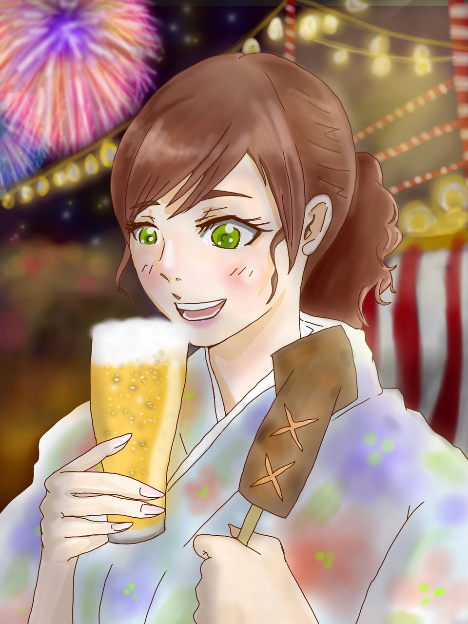 Summer festival in Japan！ #納涼祭 #mycountry #100PercentSketch #sketch #girl