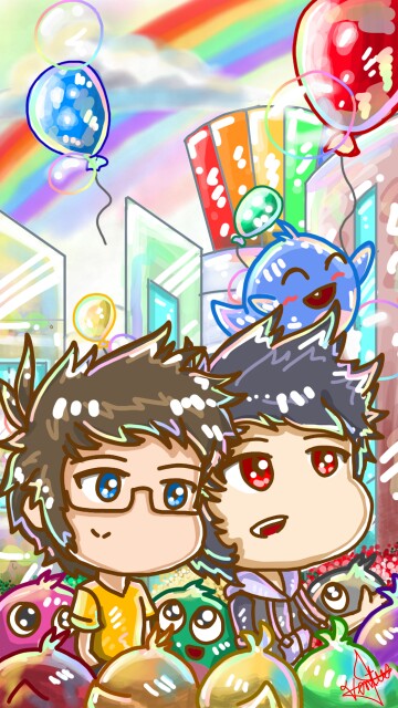 Yay! My best friend made it! We were celebrating around the Sketch city along with Otto's friends! #sonysketch #sketchparty #4stepstoz4 #OC ‪@sonysketch‬ i'm with ‪@Junichiro Kagami‬