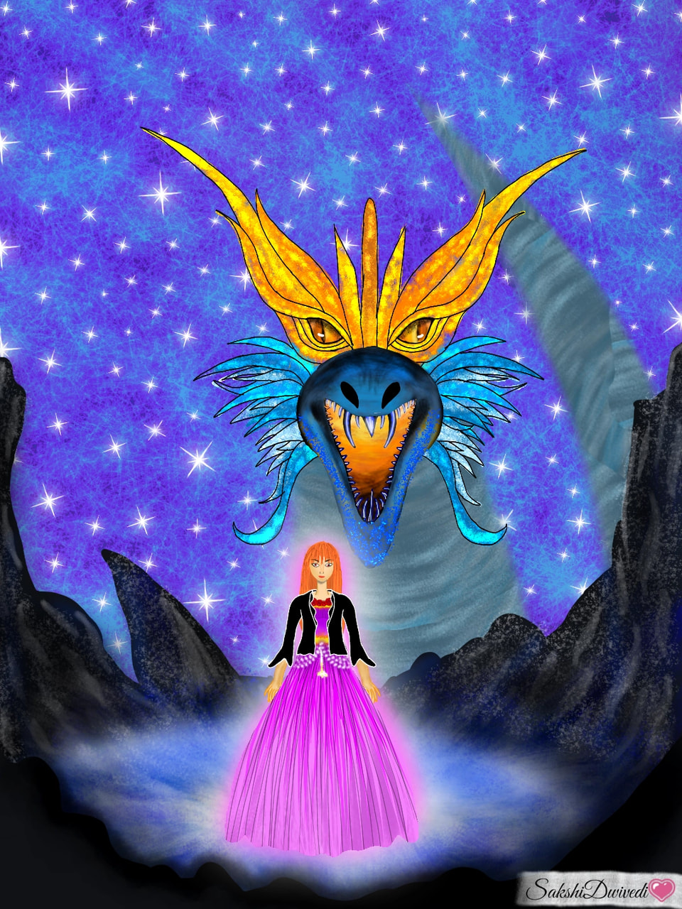 Completed!!! Didn't came out how I wanted cuz I was in hurry. Btw requested by ‪@yep_thats_me‬  #fridayswithsketch #smaugust #sdarts #SonySketch #digital #art #dragon #Queen ‪@sonysketch‬ FEATURED!!!