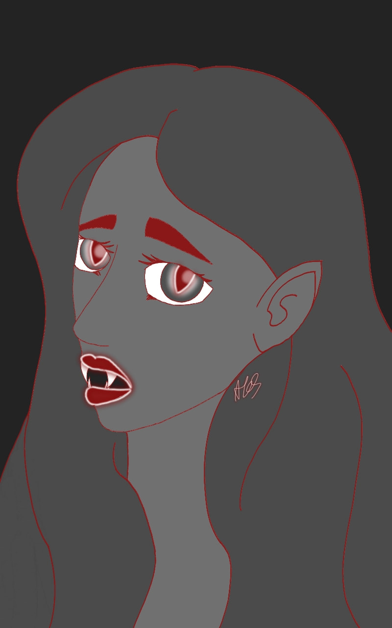 This is so late but heres my October 7th vampire im really proud of her! #Inktober2017 #sonysketch #Vampire #screech I got featured hshdjahxjdjsjsjd