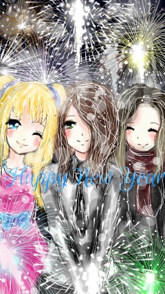 😘For amazing artists and my best otaku friends ‪@Helena_ev‬ ‪@jamless_jintan‬. I'm know this is not very good art but hope you like it #happynewyear#dailydecember Love you. Happy New Year for all😘🎊