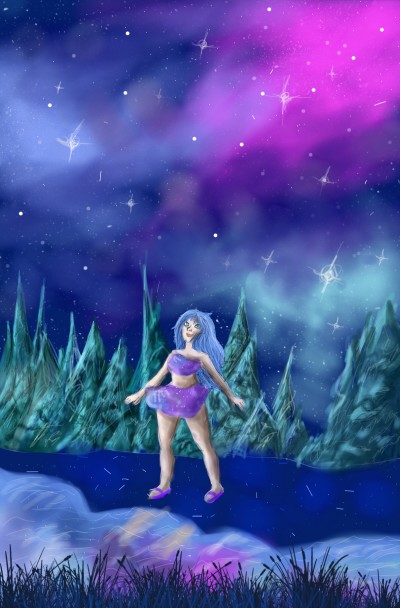 Hope You ikeh it!  😉 it was a beautiful dream was for me, but it's not what I was expecting just managed to :( #ChimeraContest #Dream #Galaxy #galaxygirl #galaxyart #Purple #blue #sonysketch