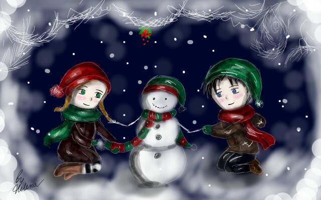 #dailydecember #snowmanchallenge 💙cuute #Levi and #Petra 🎄💙