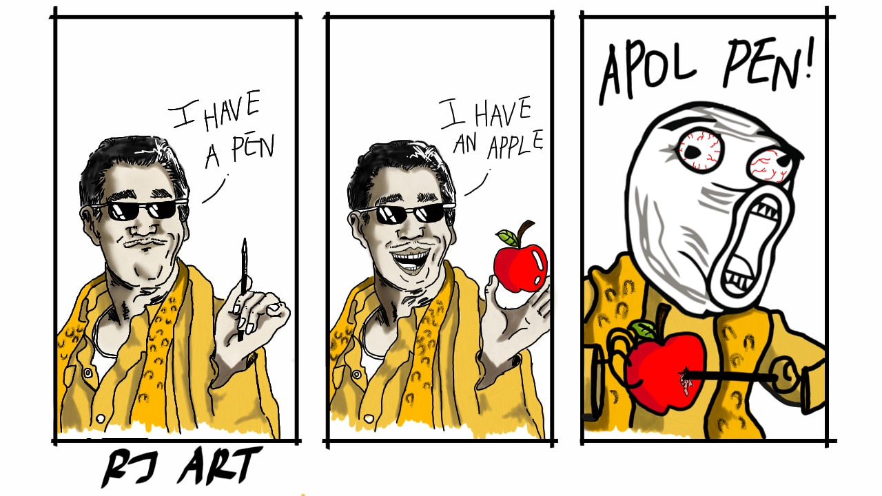 Finally it done #fridayswithsketch #mycomic #like4like #follow4follow #PPAP #Apple #pen