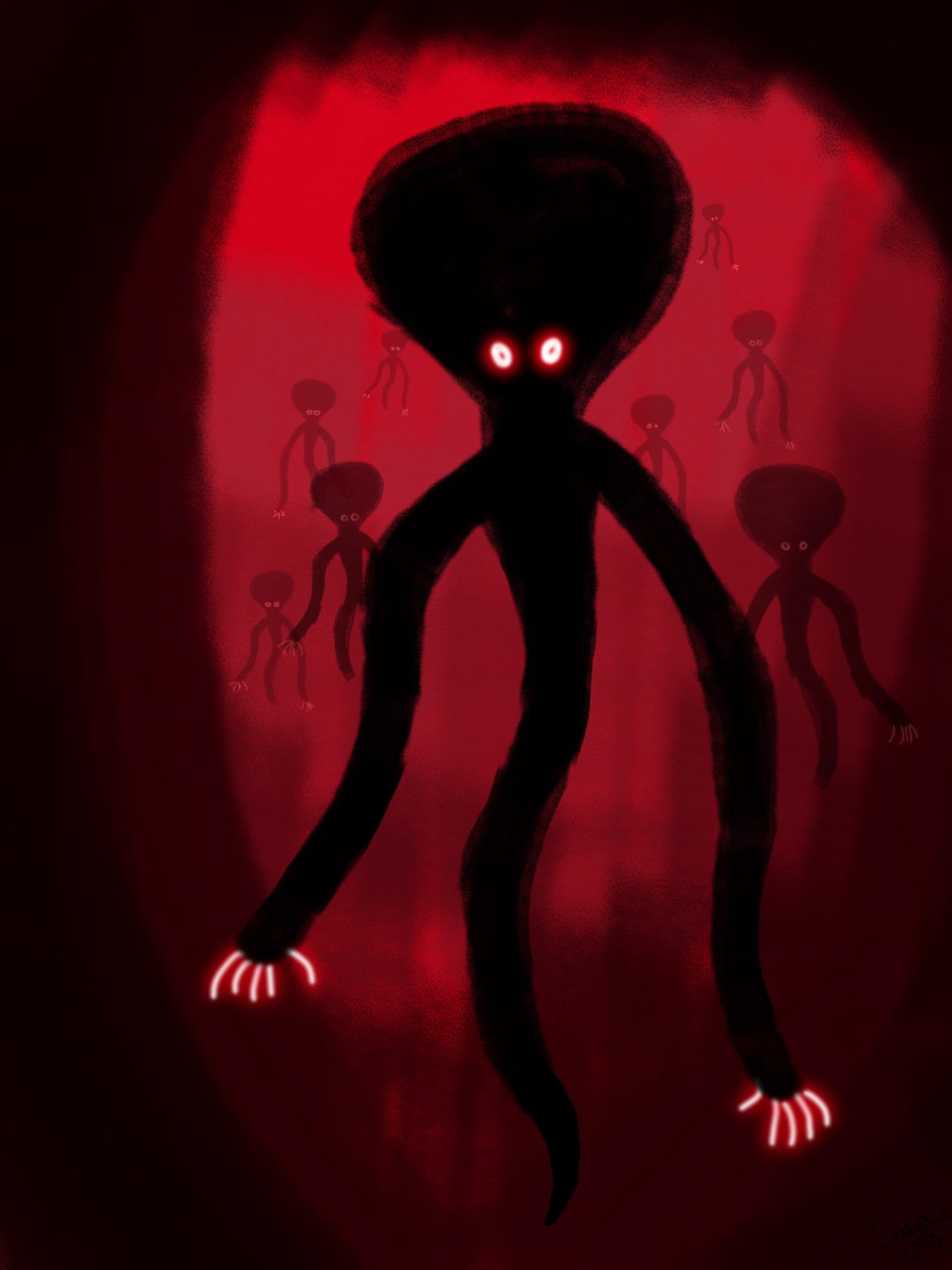 Newly discovered alien species. Glowy eyes and kinda creepy. These little fellas is living in the caves of planet 02 #myalien #fridayswithsketch ‪@sonysketch‬ #sonysketch