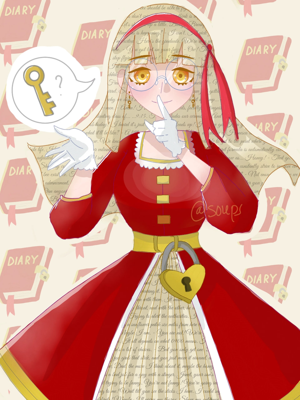 a diary that doesn't tell secrets unless you have the key! sorry it's rushed ;; #myobject #fridayswithsketch #drawing #myart  edit: tysm for the feature ;o;
