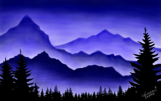 #BlueSky #Fog #Silhouette