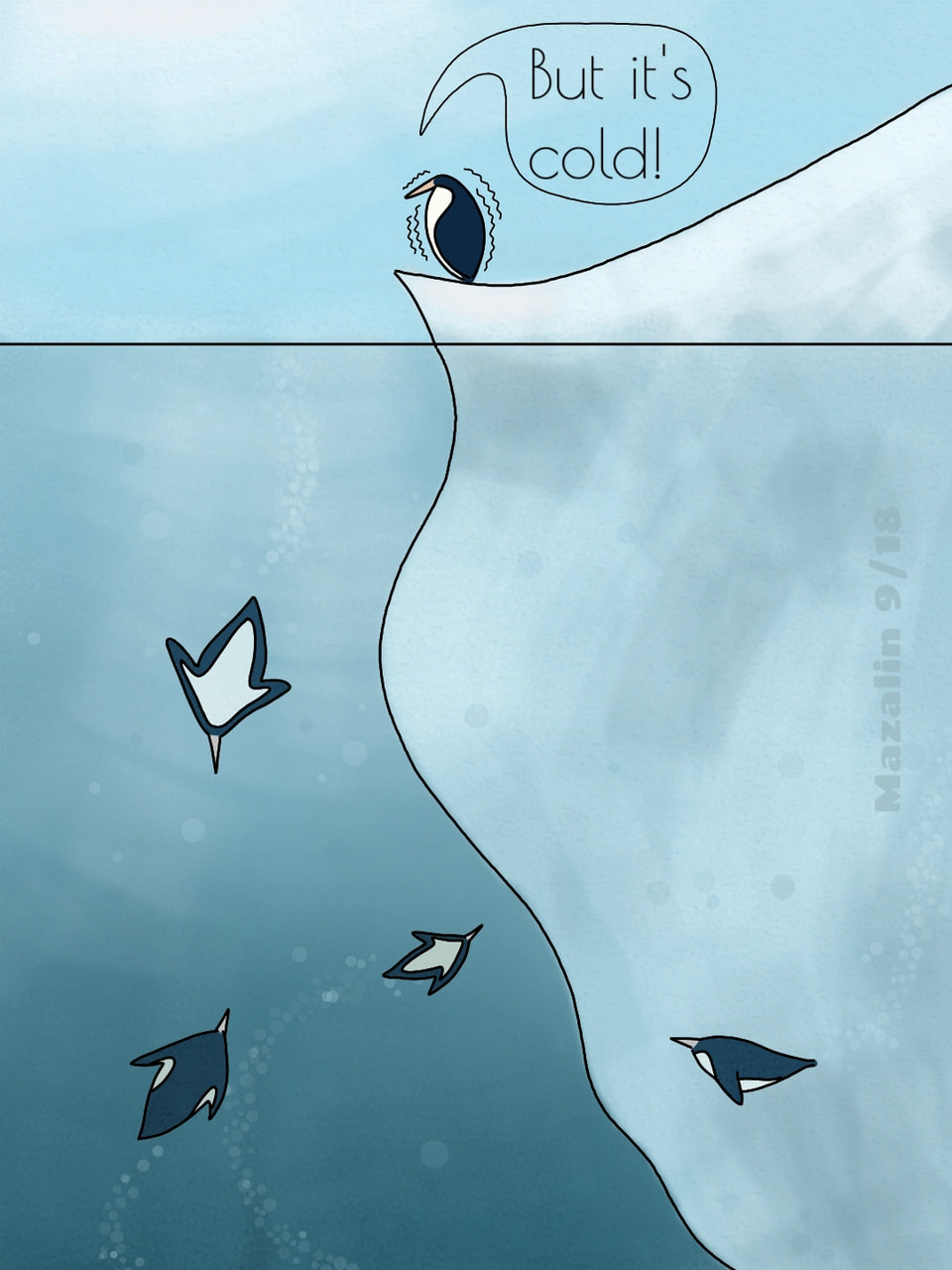 It's too cold for ice cream now. Better start preparing for winter. #penguin #ice #cold #freezing #naturechallenge