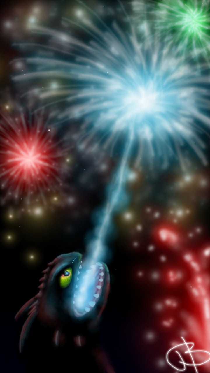 I wish you all a HAPPY NEW YEAR! #Newyearseve #newyear2018 #GlowPenChallenge #fridayswithsketch #dragons #nightfury #fireworks
