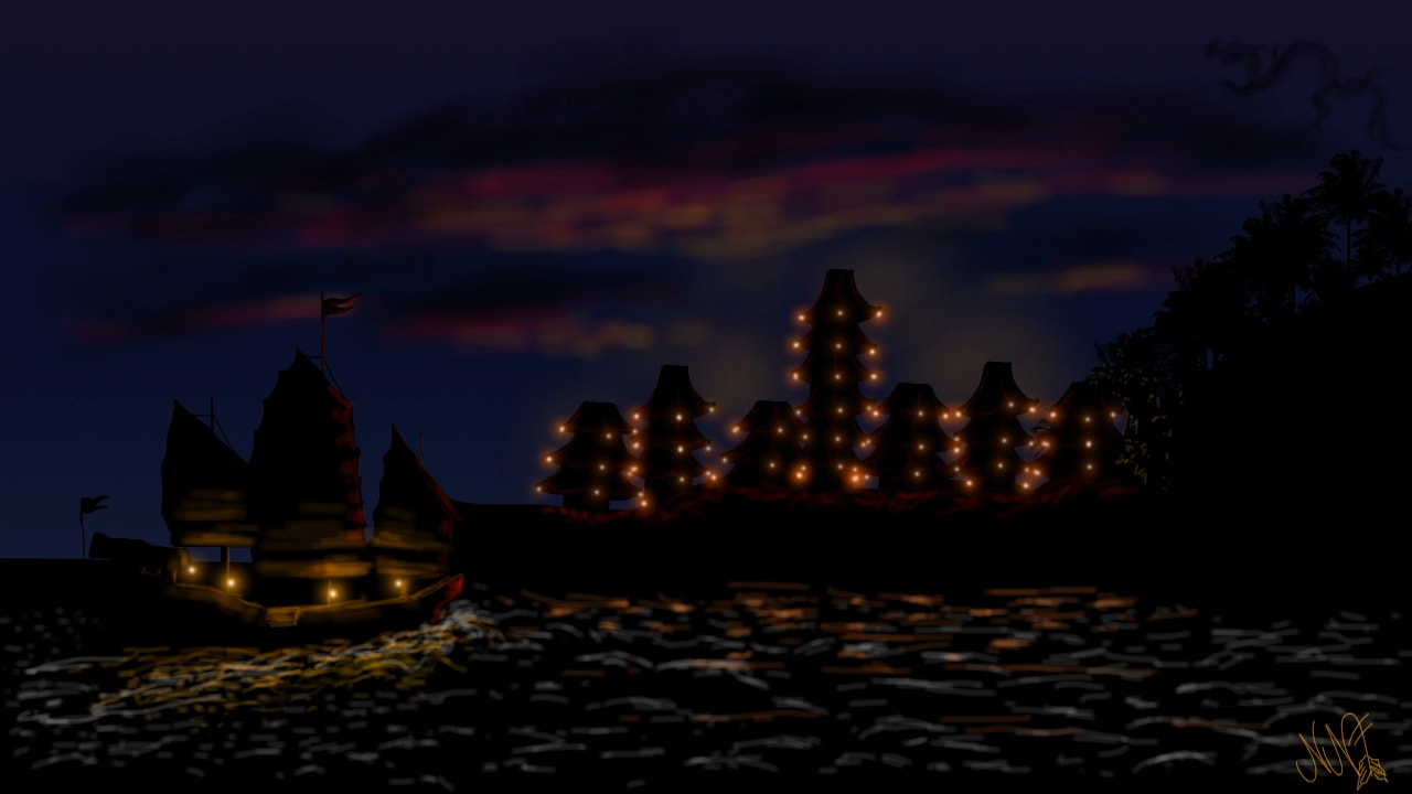 #Inktober2017 #Inktober #Ship #china #night #sea