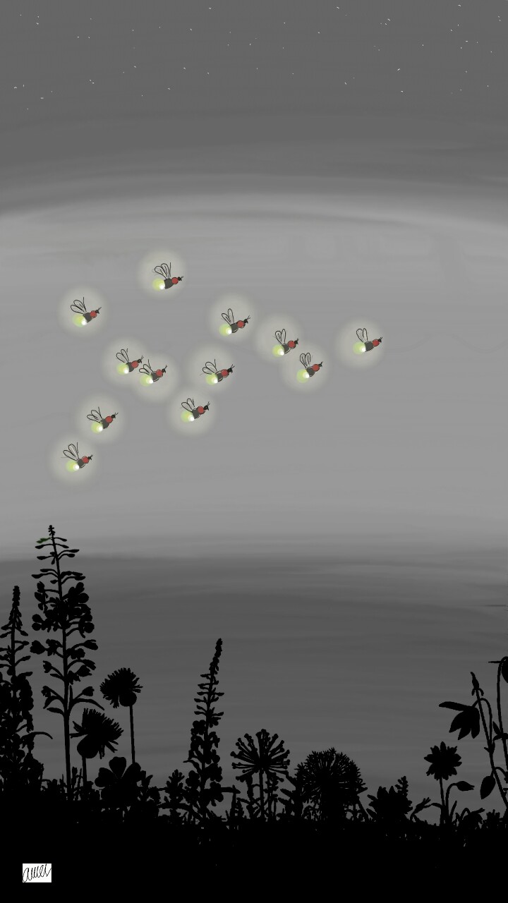 #OneDozen of fireflies trying to change the #dark #night. #inktober2016.   #Amerkhan
