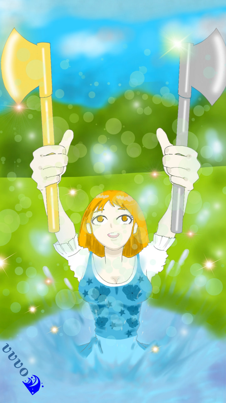 金曜日のお題！エレメント😆水の女神様です✨あのシーンですねw(The theme of Friday! element.The goddess of water)#myelement #fridayswithsketch #water #kawaii #girl#sonysketch
