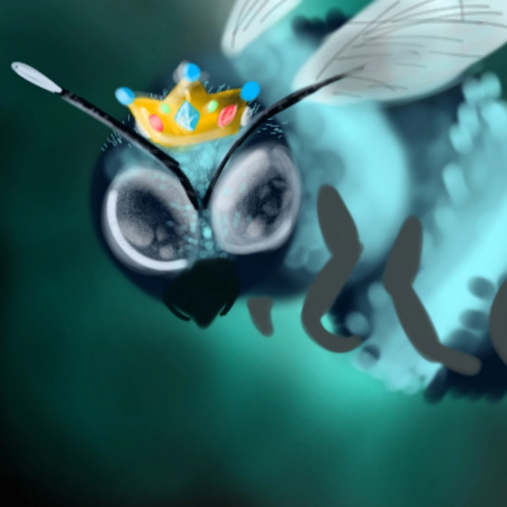 I'm sure that... I can't draw bees XD (blue bee what has expensive crown) #expensive #inktober #Inktober2018 #NightDøgsFeatures oh no XD 3rd time XDDD #100LikesforND #NDInktober18