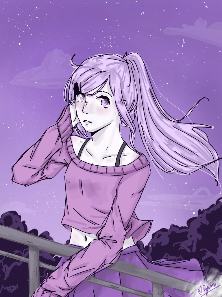 Redraw and doodle of my OC.Sorry I haven't been posting much.This March our school has a ton of work for us and because of it I can't sleep early and I can't post. #SonySketch #fridayswithsketch #onecolor #IzumiLilyOCs #Purple #CuzItsMyFav #ItsLike3AmNow
