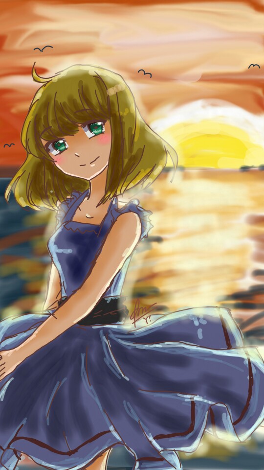 Sceneries... ughh sorry am just pressured.. database help 😢😢😢 #fridaywithsketch #sunset #skirt #sketch #girl
