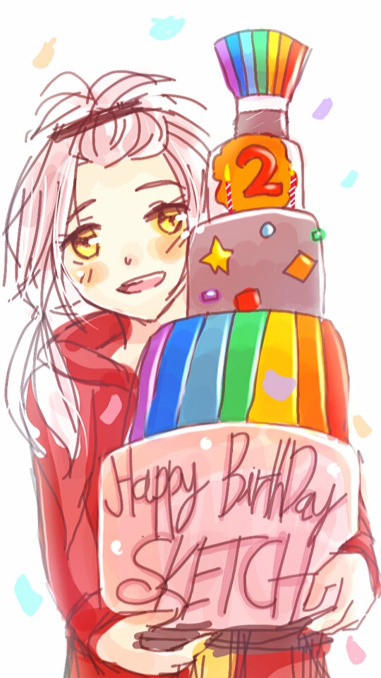 Happy Birthday Sketch!! 🎊🎊🎉🎉 i know i late 1 day lol #sketchbday #2years