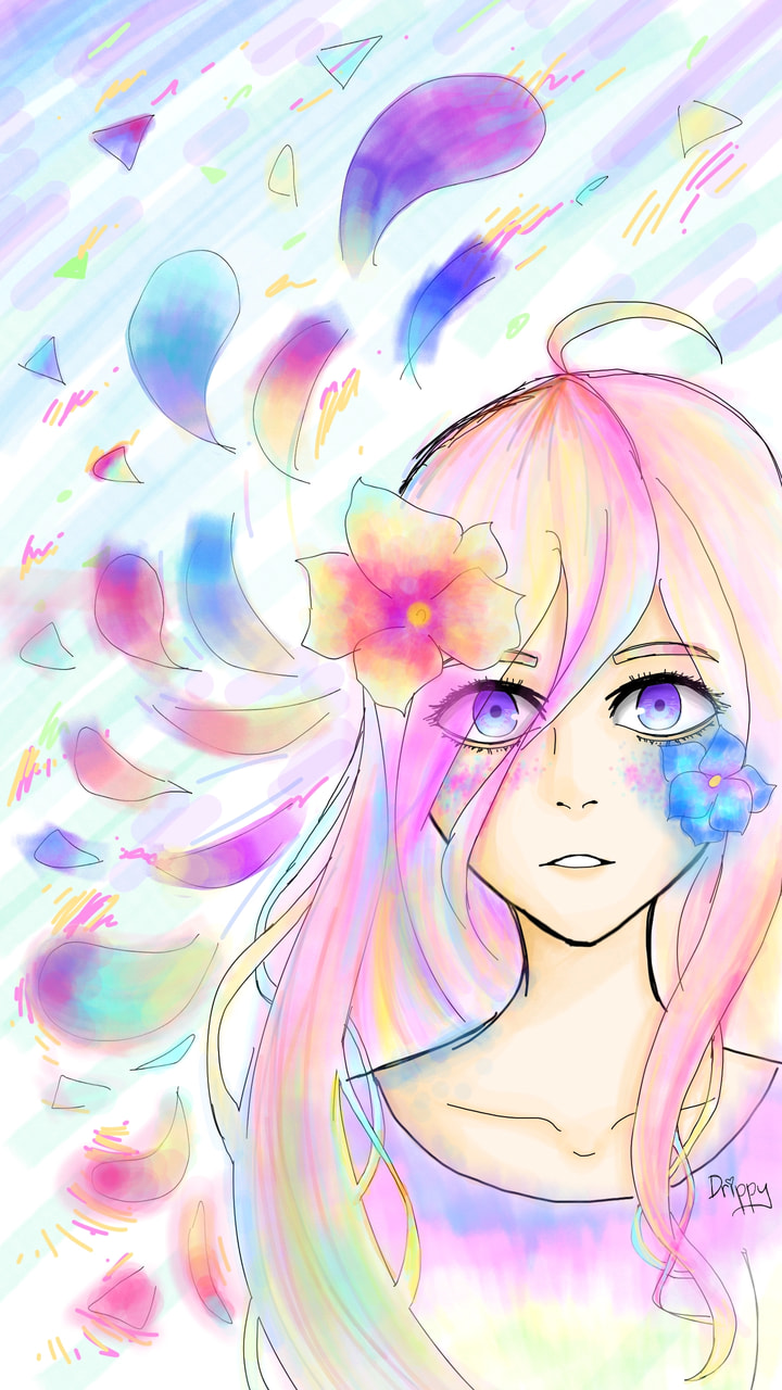 Not sure if this is really abstract, but hey, I tried my best. .3. I hope you like it! #abstractchallenge #fridayswithsketch #sonysketch #sketch #pastel #colorful #girl ‪@sonysketch‬ Edit: AAAAA THANK YOU FOR THE FEATURE ;W;