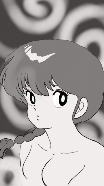 #myfavcharacter #Ranma #blackandwhite #girl #anime #fanart