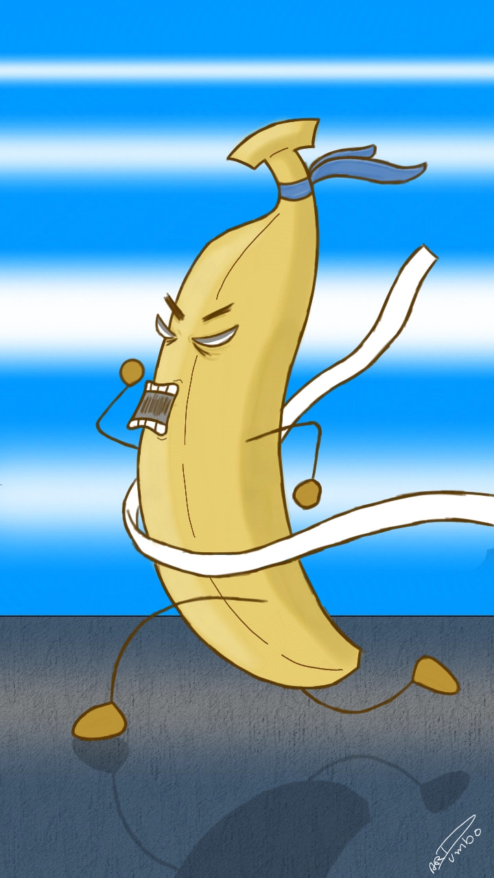 Run like you stole something and for a free banana which is waiting for you at your home!! #run #inktober2017 #dumboart #inktober #sonysketch