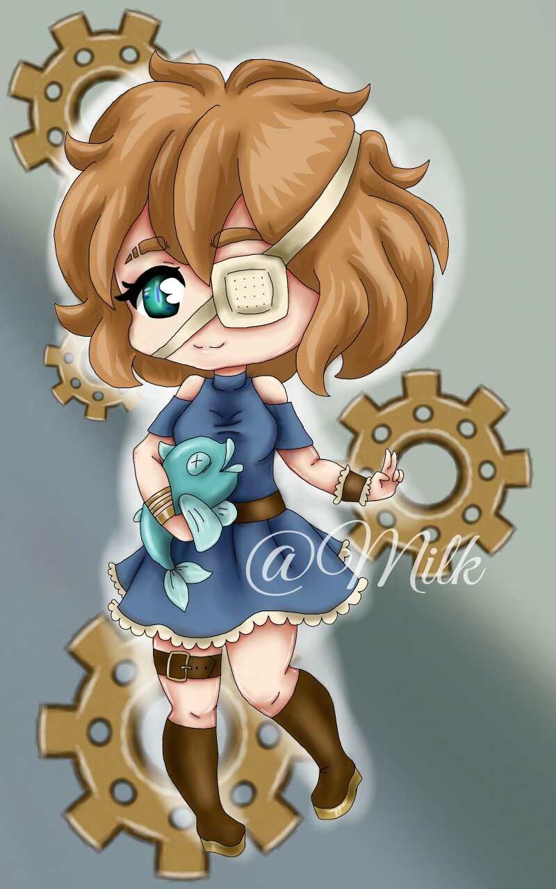 So i decided to make more adoptables :3  this one is for ‪@Mellatoniine‬ ;3 #myocgifttoyou#fridayswithsketch#girl #OC#Adoptable #steampunk
