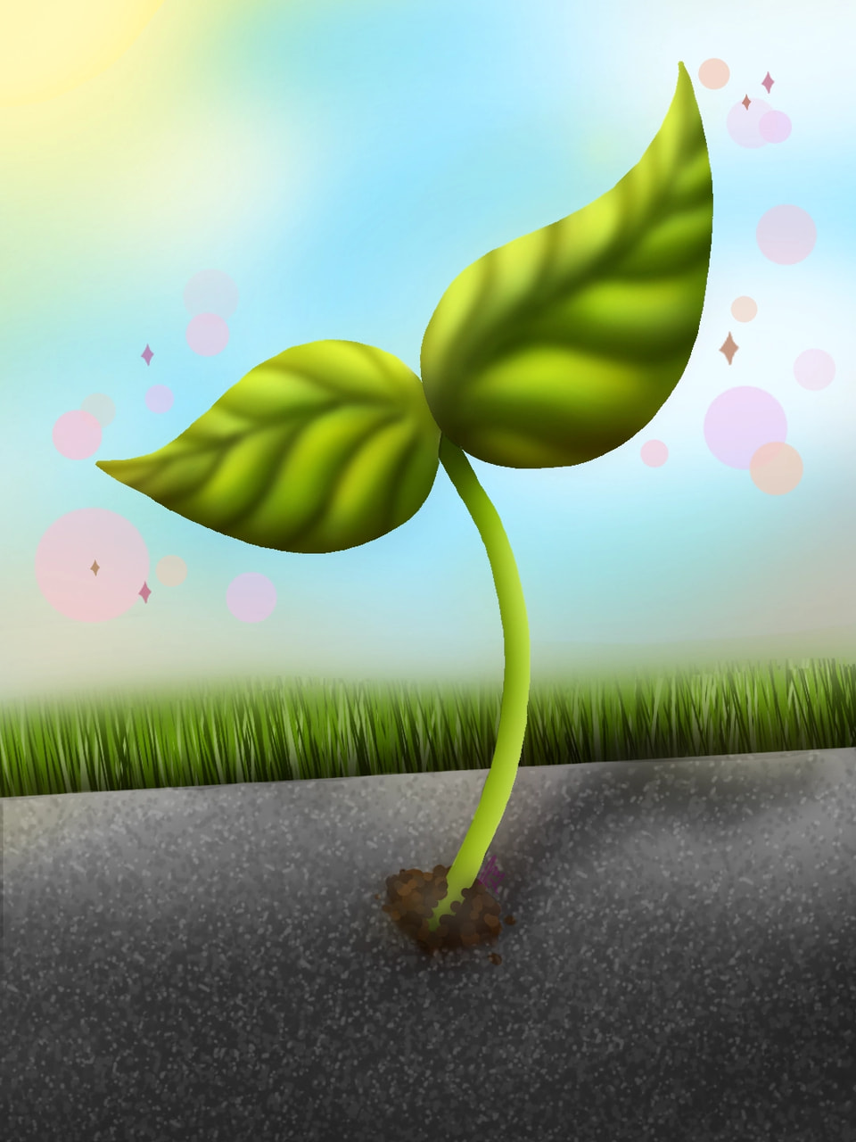 What I love on earth ? 🤔Hmm...The think that I love on earth is that "life will find a way no matter what it will cost" 💚🌱🌺 so hope you like it 😊 ‪@sonysketch‬ #fridayswithsketch #fridaysforfuture #Plant #cute #grass#sun