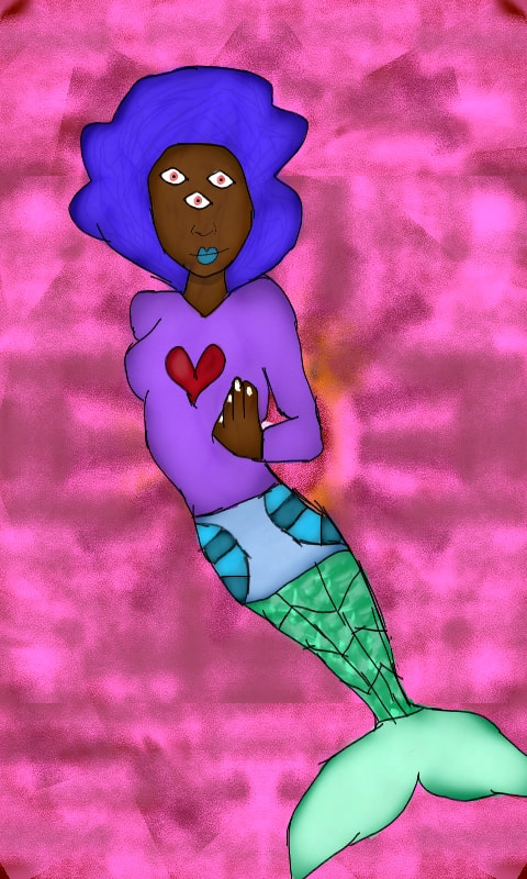 So my #wipcompleted #mermaid I don't know why but I'm obsessed with drawing mermaids today. ‪#MerMay #fridayswithsketch ‪@sonysketch‬ ‪