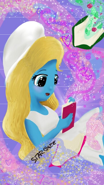 #smallsmurfsbiggoals #Qualityeducation #teamsmurf #Sketch #SonySketch "open each book and earn the adventure within education because every book has its own surprises, and it can surprise you.." -Smurfette