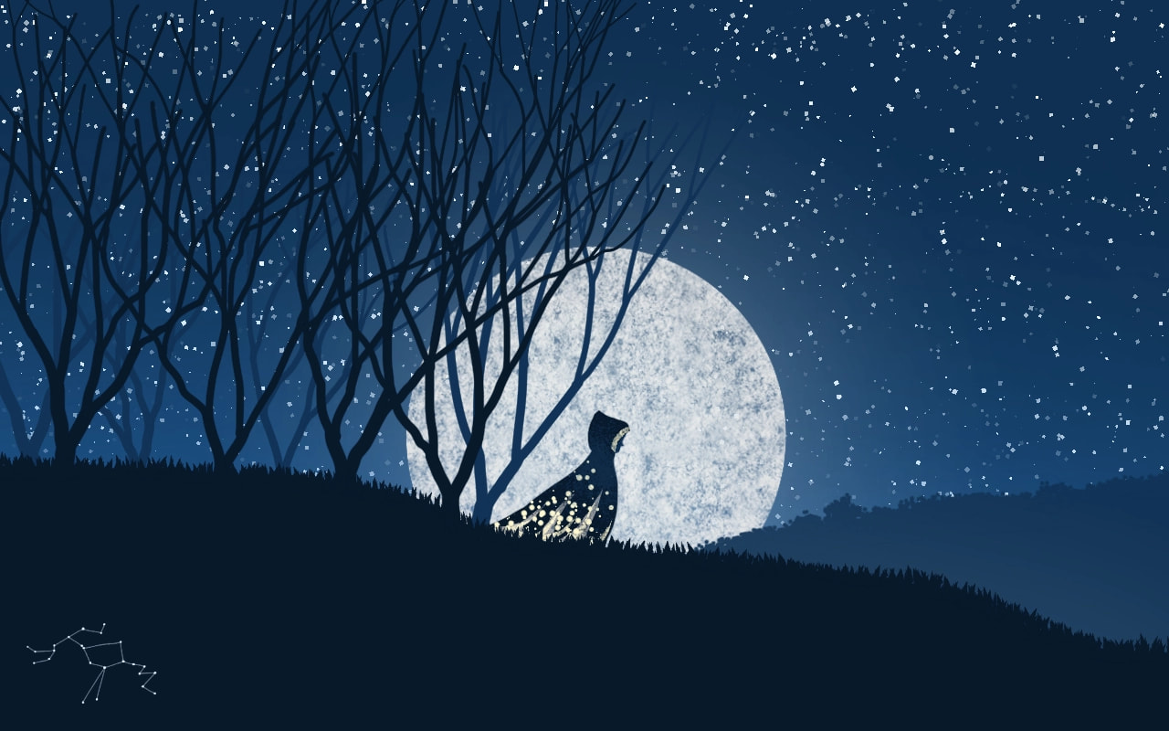Here it is! :3 #night #forest #moon #mistery #mantle #darkchallenge #fridayswithsketch edit: HOLY MUMBO IT GOT FEATURED