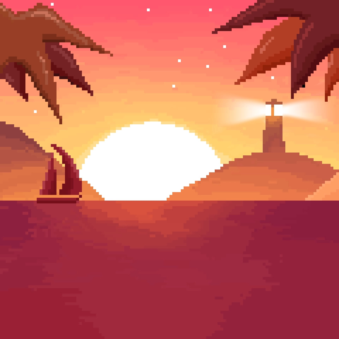 #pixelchallenge #sunrise #sea #magic #red