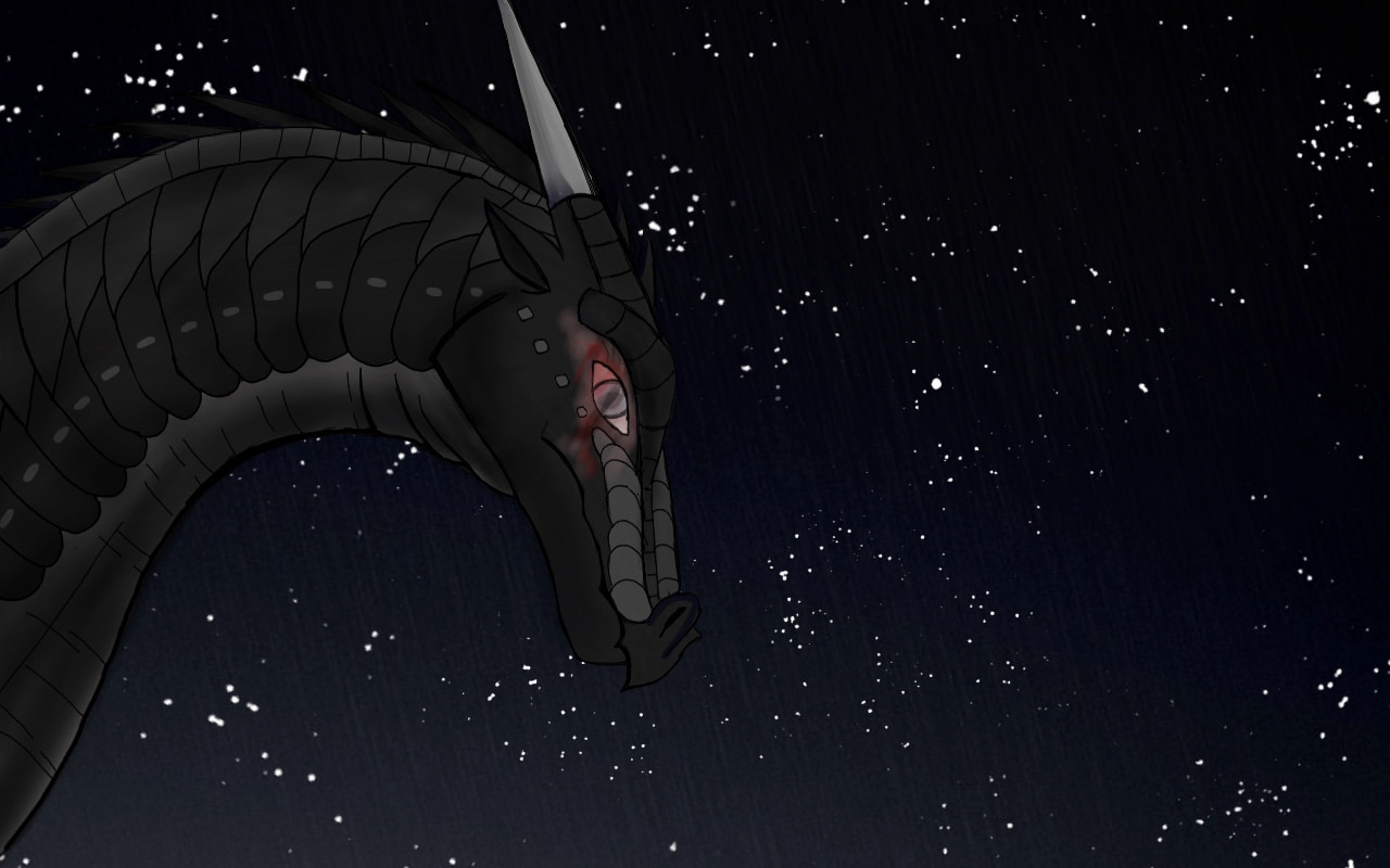 #inktober #Inktober2017 #blind this is what I think Starflight the #Nightwing from #wingsoffire looks like..... poor Starflight :'(
