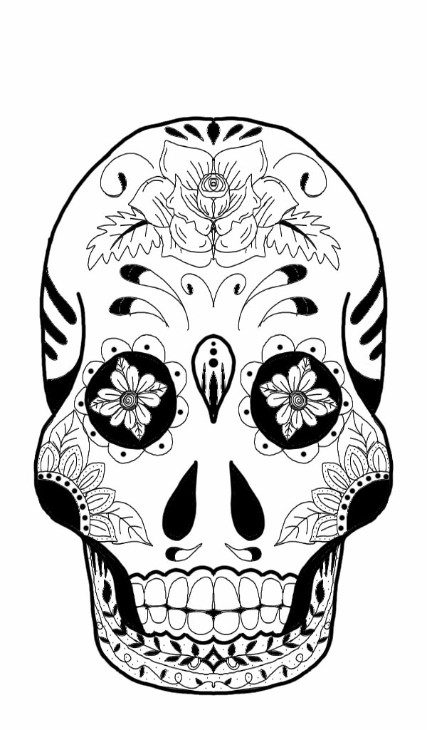 Sugar skull #sugarskull #sugarskulls #sketch #Skull #flowers #Flower #blackandwhite #Black #white #follow4follow #follow #sonysketch