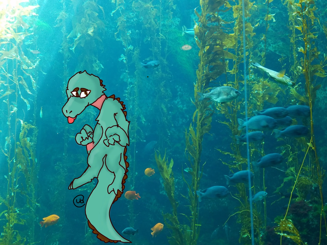 #fridayswithsketch #drawyourphoto I found a picture I took of an aquarium and decided to plop a crocodile in UvU Edit: This just got featured thank you everybody! :b